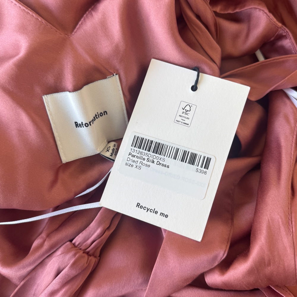 NWT Reformation Pernille Dress - Dried Rose Sizes M - Picture 8 of 8